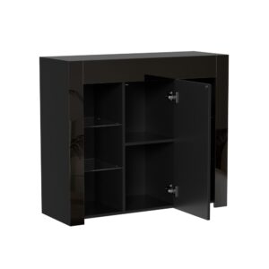 wohnli-moebel-suche-M26188130 Wohnli Möbelsuche - Buffet aus Spanplatte mit Glasregalen 95x35x83 cm