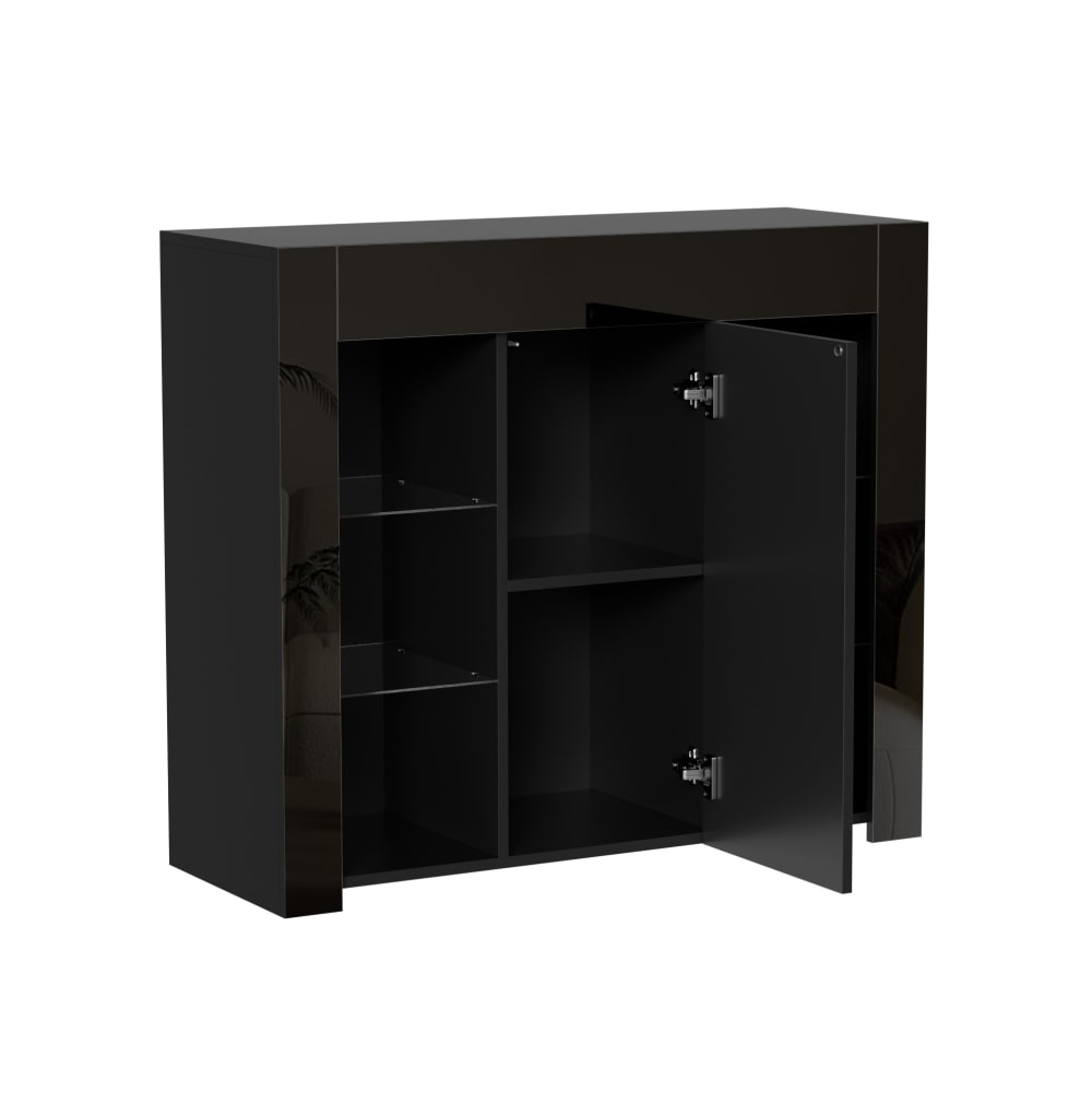 wohnli-moebel-suche-M26188130 Wohnli Möbelsuche - Buffet aus Spanplatte mit Glasregalen 95x35x83 cm