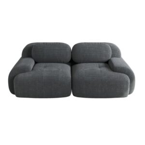 Wohnli Möbelsuche - Modulares Ecksofa aus Cordstoff mit geschwungenen Armlehnen