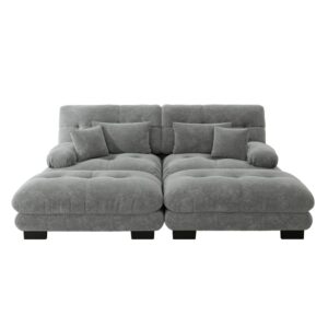 Wohnli Möbelsuche - Ecksofa aus Chenille mit beweglichen Ottomans