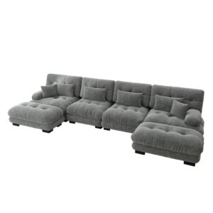 wohnli-moebel-suche-M26188151 Wohnli Möbelsuche - Sofagarnitur aus Chenille mit beweglichem Ottoman