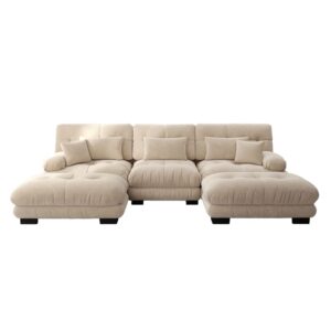Wohnli Möbelsuche - Modulares Sofa aus Chenille mit Ottoman
