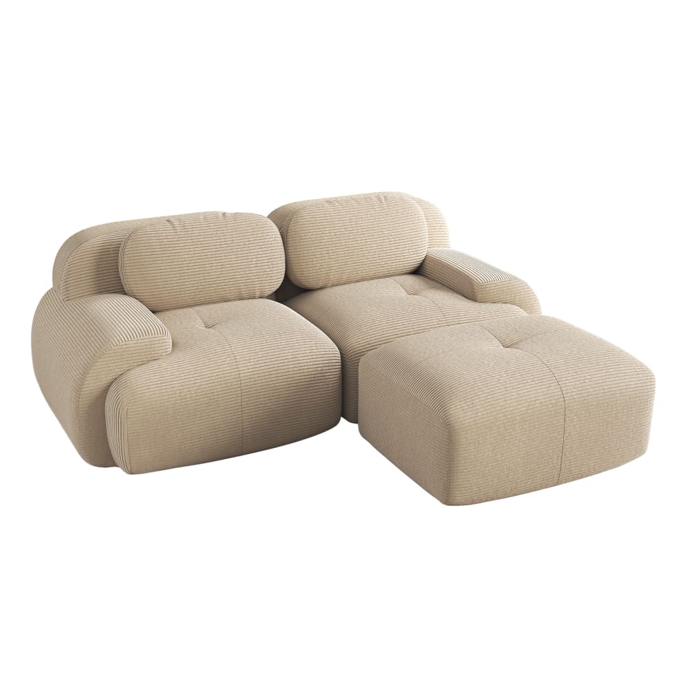 wohnli-moebel-suche-M26188165 Wohnli Möbelsuche - Modulares Ecksofa aus Cordstoff mit rahmenlosem Design