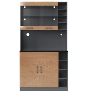 Wohnli Möbelsuche - Küchenschrank aus MDF mit LED-Beleuchtung 100x47x187 cm
