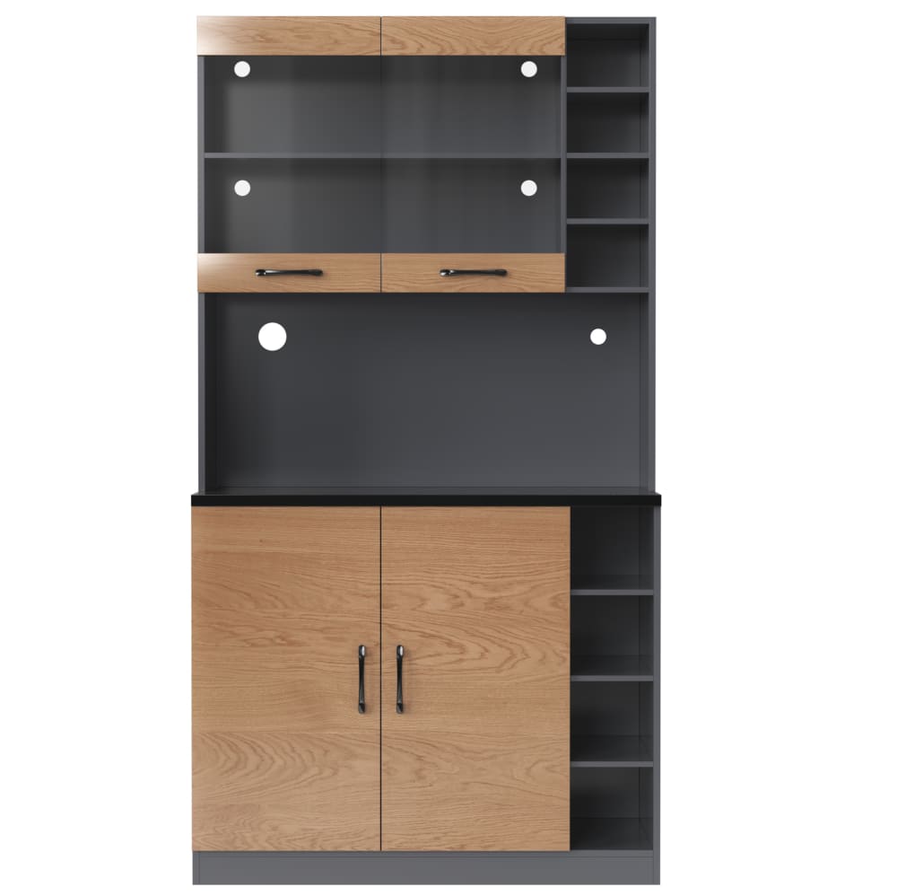 Wohnli Möbelsuche - Küchenschrank aus MDF mit LED-Beleuchtung 100x47x187 cm