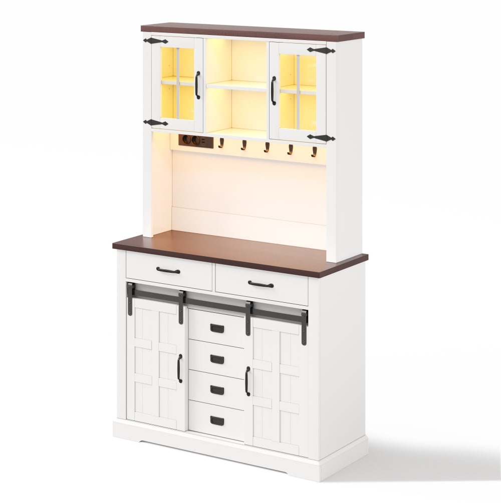 Wohnli Möbelsuche - Küchenschrank aus MDF mit LED und Steckdose 180x108x40 cm