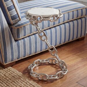wohnli-moebel-suche-M26188671-1 Beistelltisch aus Marmor und Metall 31x51x31cm Marmor Silber FineBuy Möbel Wohnzimmermöbel Beistelltische