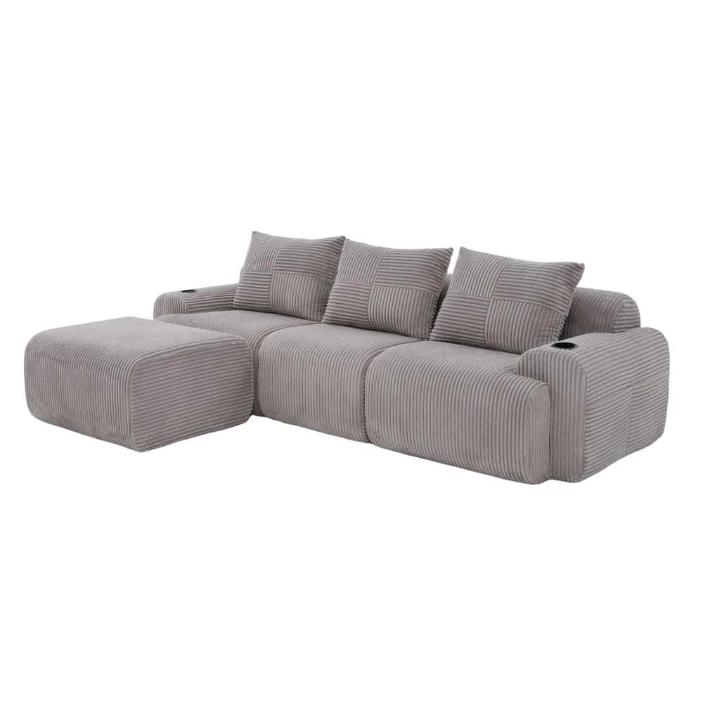 wohnli-moebel-suche-M26188799 Wohnli Möbelsuche - Modulsofa 3-Sitzer aus Cordstoff hellgrau 268x174x80 cm