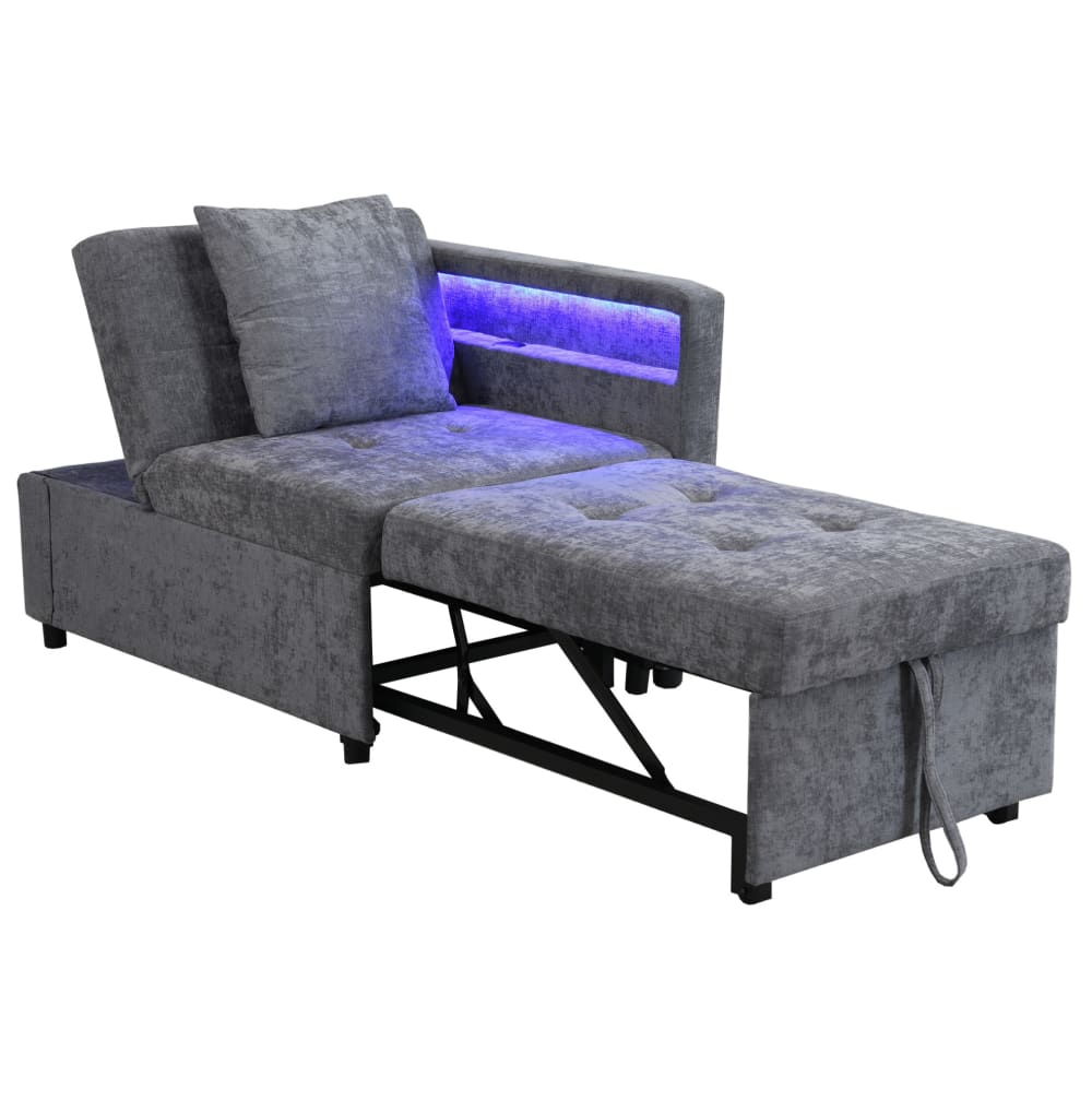 wohnli-moebel-suche-M26188891 Wohnli Möbelsuche - Schlafsofa mit Bettfunktion aus Leinenstoff hellgrau 177x68x65 cm