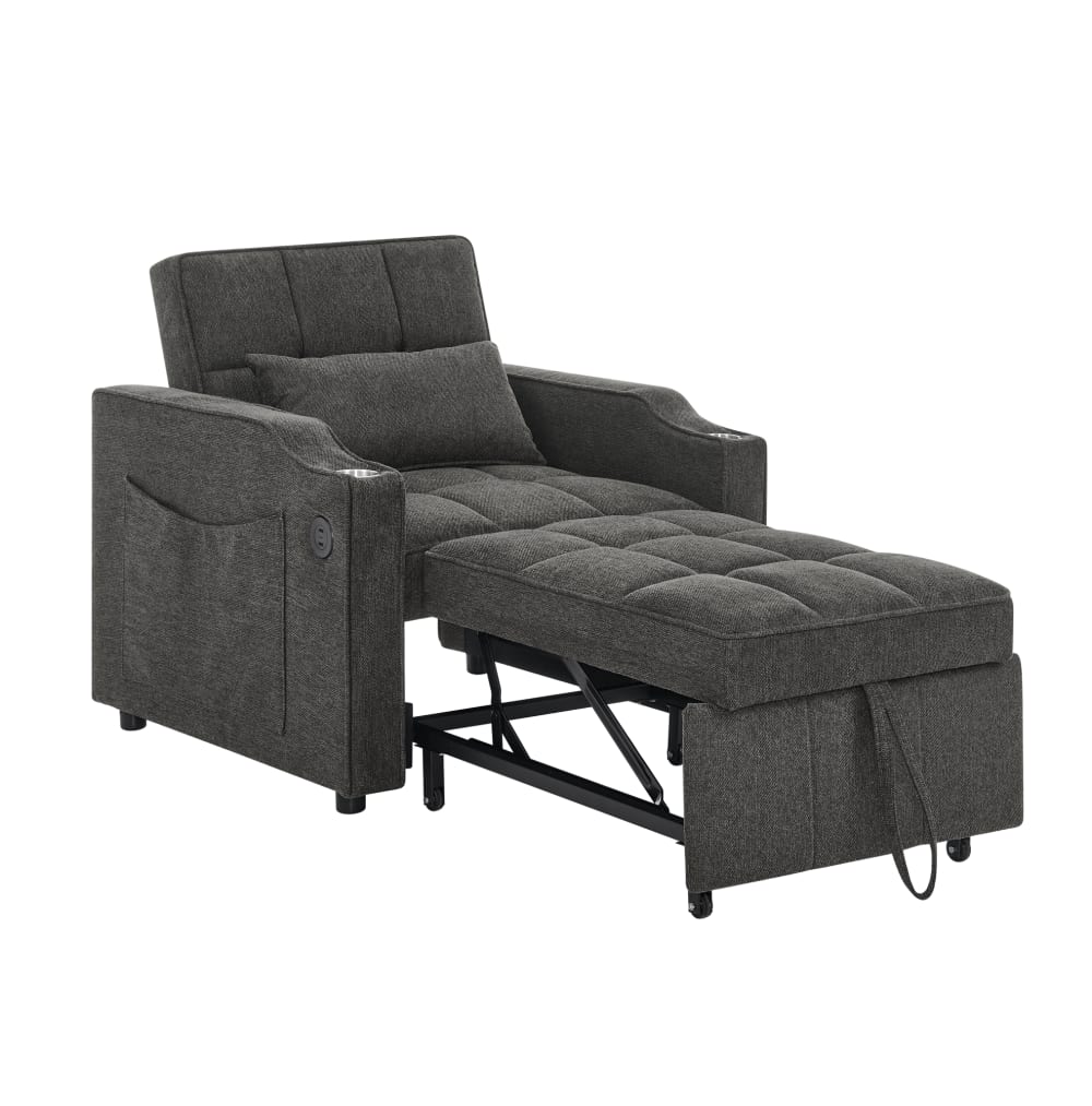 wohnli-moebel-suche-M26188895 Wohnli Möbelsuche - Schlafsessel aus Stoff dunkelgrau mit USB und Bettfunktion 190 cm