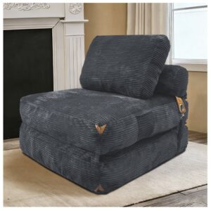 wohnli-moebel-suche-M26188896-1 Schlafsessel aus Flanell grau klappbar 87x86x40 cm 87x40x86cm Stoff Grau Hauss Spole Sofas und Sessel Sessel, Poufs und Fußbänke Sessel