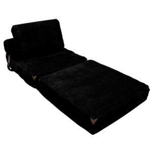 wohnli-moebel-suche-M26188901 Wohnli Möbelsuche - Faltbarer Sessel aus Flanellstoff schwarz 87x86x40 cm