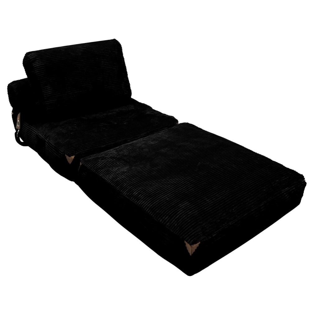 wohnli-moebel-suche-M26188901 Wohnli Möbelsuche - Faltbarer Sessel aus Flanellstoff schwarz 87x86x40 cm