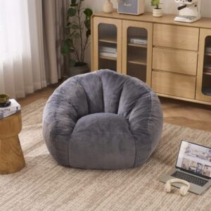 wohnli-moebel-suche-M26188904-1 Sitzsack aus Polyester grau mit Lendenstütze 98x60x98cm PES - Polyester Grau Hauss Spole Sofas und Sessel Sessel, Poufs und Fußbänke Sessel