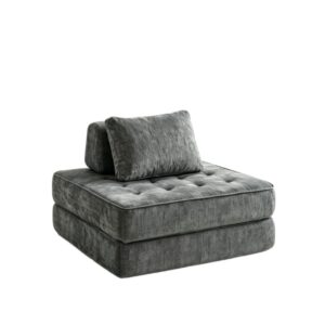 wohnli-moebel-suche-M26188907 Wohnli Möbelsuche - Schlafsessel 1-Sitzer aus Polyester Chenille grau mit Kissen
