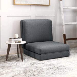 wohnli-moebel-suche-M26188914-1 Bodensofa aus Polyester dunkelgrau klappbar 75x80x72 cm 268x18x75cm PES - Polyester Grau Hauss Spole Sofas und Sessel Sessel, Poufs und Fußbänke Sessel