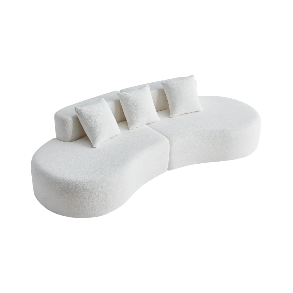 wohnli-moebel-suche-M26188940 Wohnli Möbelsuche - Ecksofa 3-Sitzer modular aus Samtstoff weiß 277x103x68 cm