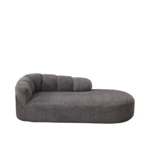Wohnli Möbelsuche - Chaiselongue aus Chenille anthrazitgrau Wellenlehne