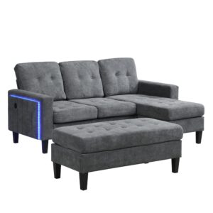 wohnli-moebel-suche-M26188947 Wohnli Möbelsuche - Modulares Ecksofa aus Chenille antikgrau 185x135 cm