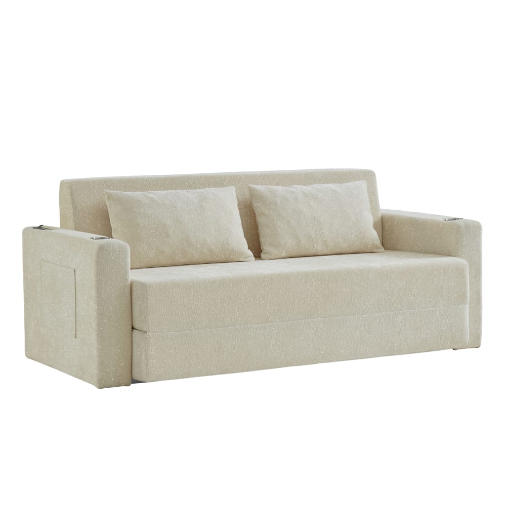 wohnli-moebel-suche-M26188948 Wohnli Möbelsuche - Schlafsofa 2-Sitzer aus Chenille beige mit USB
