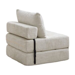 wohnli-moebel-suche-M26188950 Wohnli Möbelsuche - Klappsofa aus Chenille mit Kissen beige 79x180x18 cm