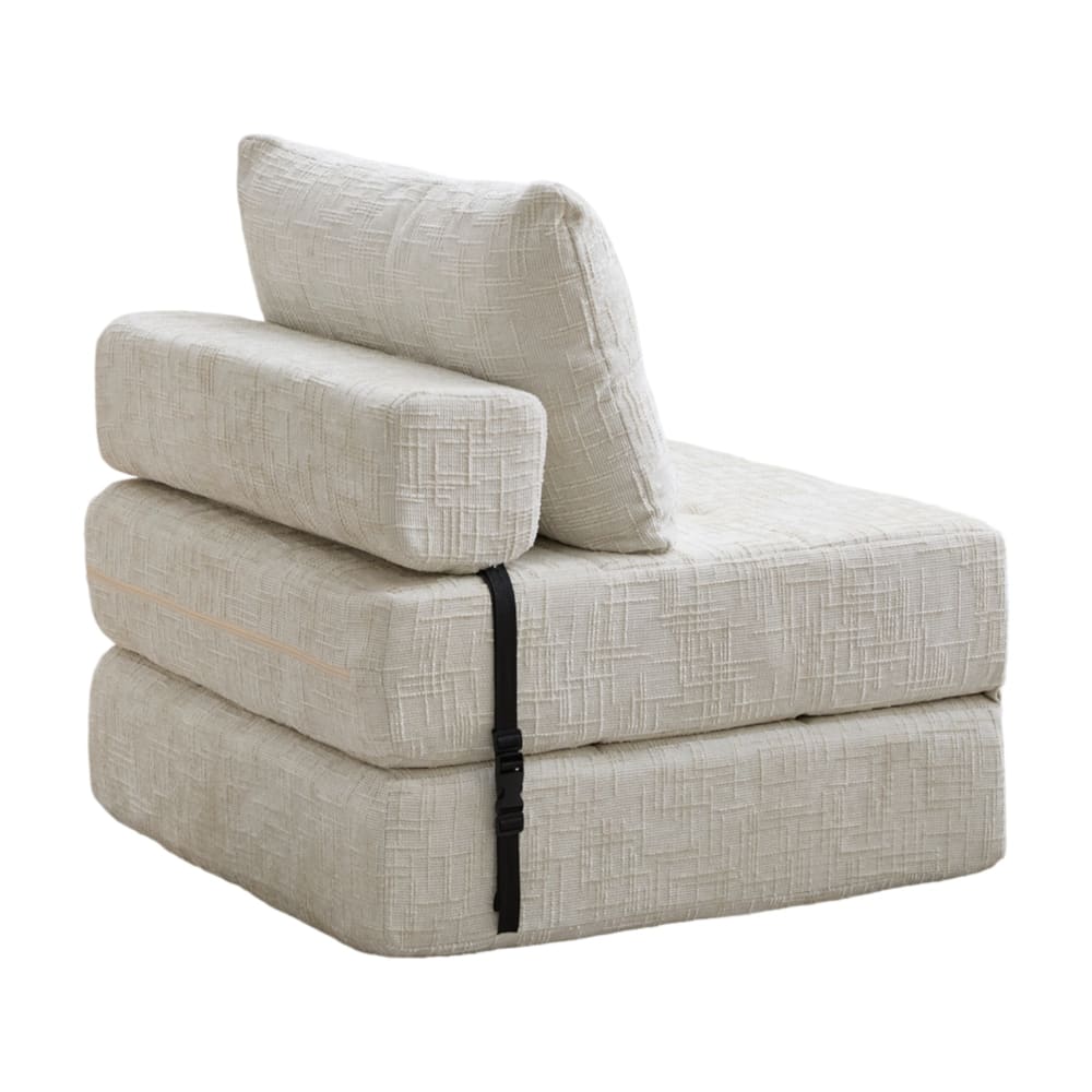 wohnli-moebel-suche-M26188950 Wohnli Möbelsuche - Klappsofa aus Chenille mit Kissen beige 79x180x18 cm