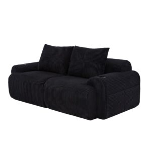 wohnli-moebel-suche-M26188951 Wohnli Möbelsuche - 2-Sitzer-Sofa modular mit Getränkehalter aus Cord schwarz 200x99x80 cm