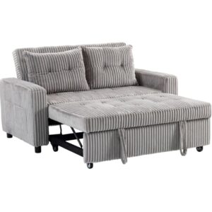 wohnli-moebel-suche-M26188954 Wohnli Möbelsuche - Schlafsofa 2-Sitzer aus Polyester hellgrau mit Seitentaschen