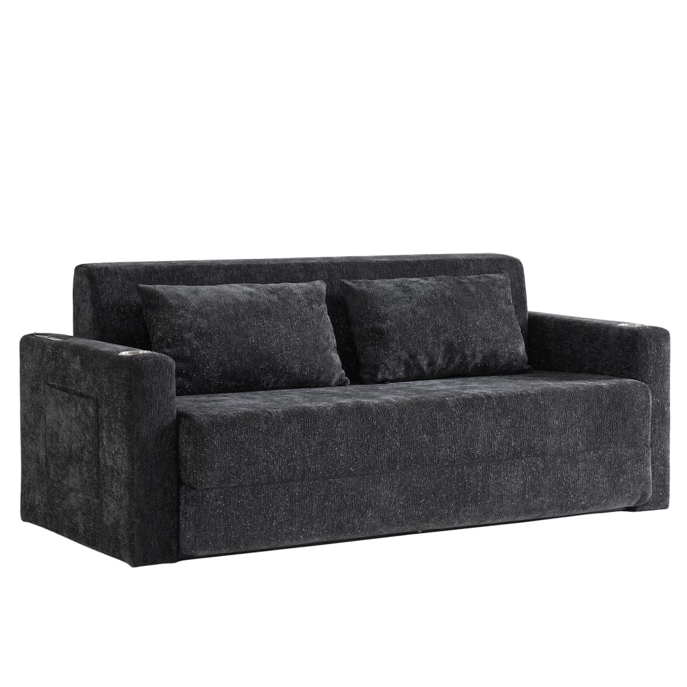 wohnli-moebel-suche-M26188958 Wohnli Möbelsuche - Schlafsofa 2-Sitzer aus Chenille schwarz grau