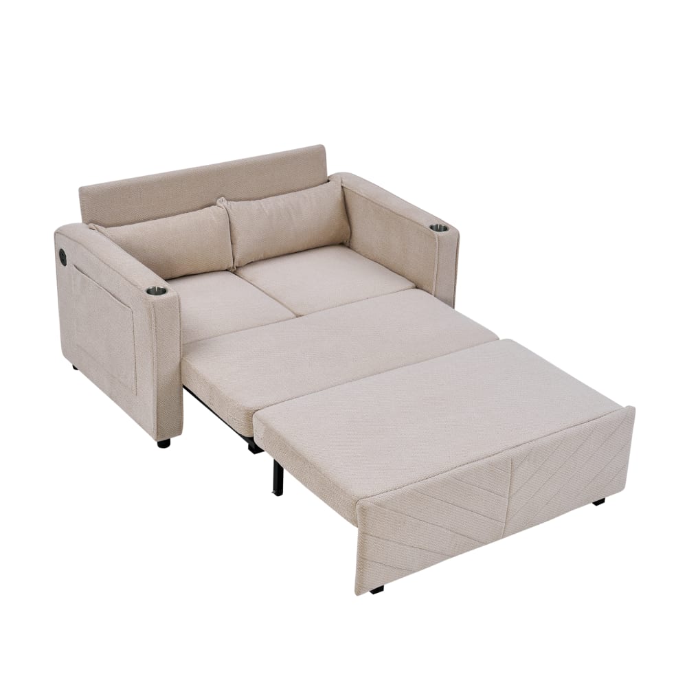 wohnli-moebel-suche-M26188959 Wohnli Möbelsuche - Schlafsofa 2-Sitzer aus Stoff beige 195x134x73 cm