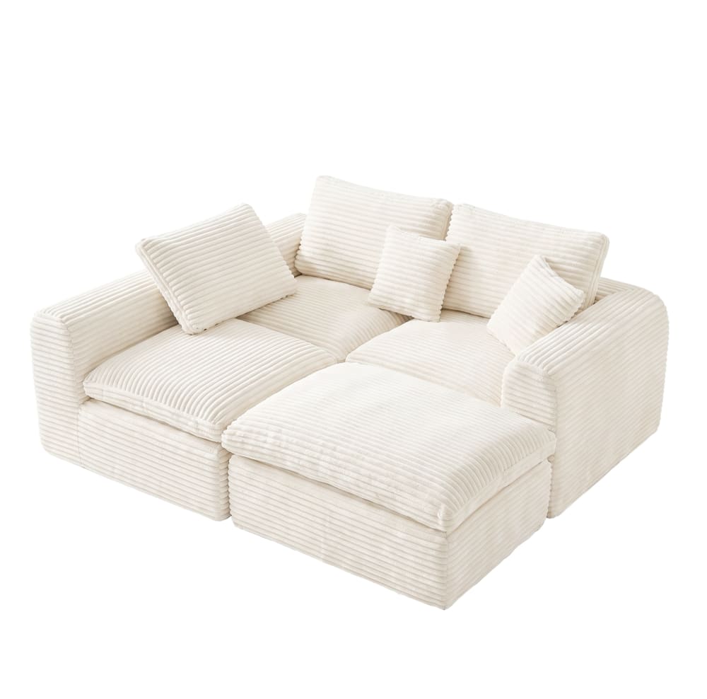 Wohnli Möbelsuche - Modulares Sofa aus Cordstoff 3-Sitzer beige