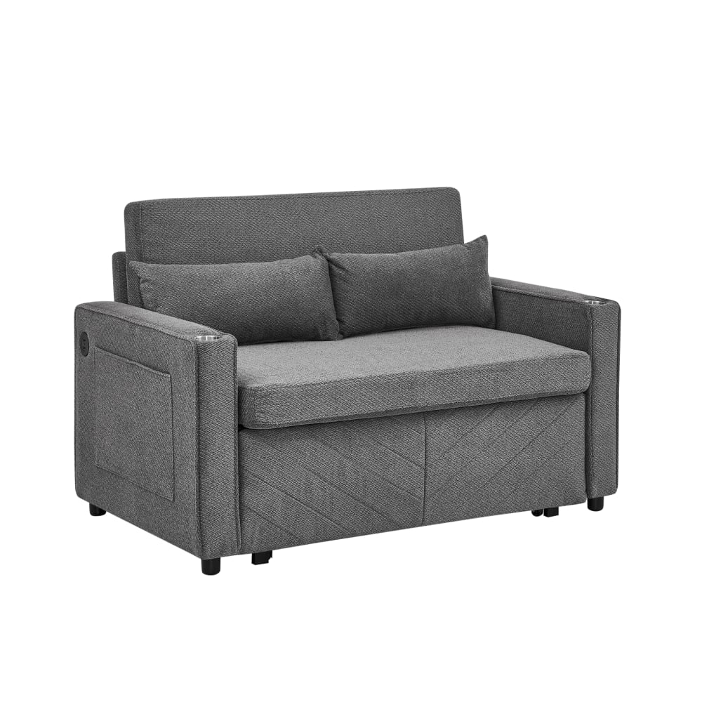 wohnli-moebel-suche-M26188966 Wohnli Möbelsuche - Schlafsofa 2-Sitzer aus Stoff dunkelgrau 195x134x73 cm