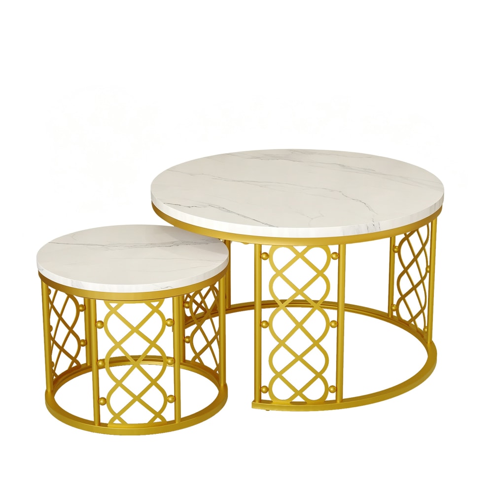 Wohnli Möbelsuche - 2er-Set Couchtische mit Marmoroptik