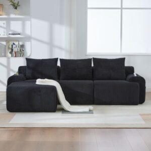 wohnli-moebel-suche-M26188987-1 Modulares Sofa aus Cord schwarz 3-Sitzer 268x174x80 cm 268x80x174cm Stoff Schwarz Hauss Spole Sofas und Sessel Sofas Ecksofas