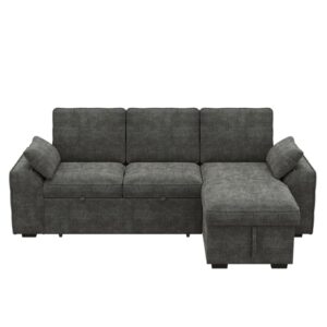 Wohnli Möbelsuche - Ecksofa 3-Sitzer aus Chenille grau 237x141x86 cm