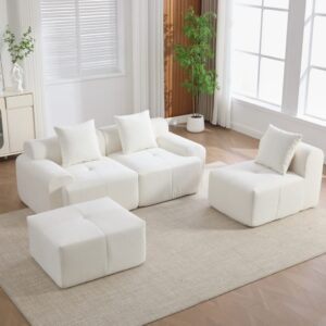 Modulares Sofa aus Cordstoff beige 268x102x78 cm 97x68x100cm Stoff Beige Hauss Spole Sofas und Sessel Sofas Ecksofas