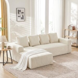 Modulares Sofa aus Cord beige 261x168x58 cm 261x58x168cm PES - Polyester Beige Hauss Spole Sofas und Sessel Sofas Ecksofas
