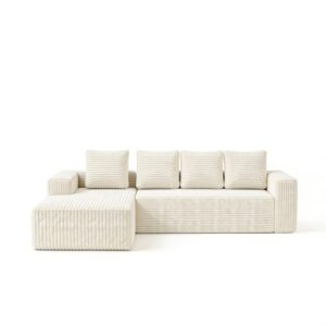 Wohnli Möbelsuche - Modulares Sofa aus Cord beige 261x168x58 cm