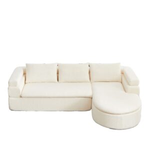 wohnli-moebel-suche-M26188999 Wohnli Möbelsuche - Ecksofa 3-Sitzer aus Chenille mit Chaiselongue beige