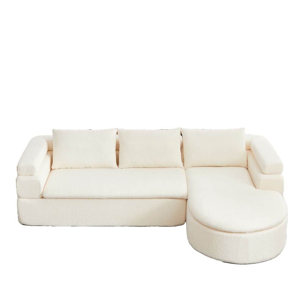 wohnli-moebel-suche-M26188999 Wohnli Möbelsuche - Ecksofa 3-Sitzer aus Chenille mit Chaiselongue beige