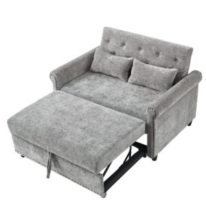 wohnli-moebel-suche-M26189023 Wohnli Möbelsuche - Schlafsofa 2-Sitzer aus Chenille grau mit Kissen 170x98 cm