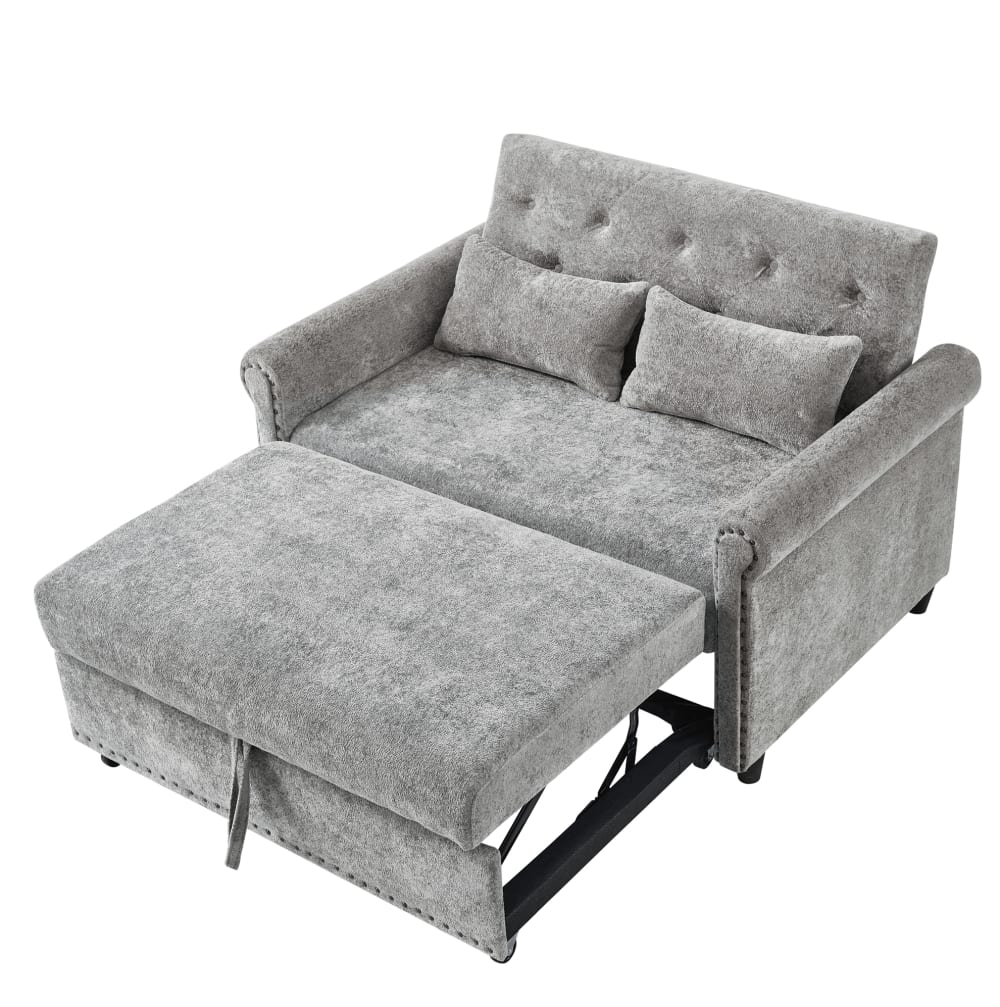 wohnli-moebel-suche-M26189023 Wohnli Möbelsuche - Schlafsofa 2-Sitzer aus Chenille grau mit Kissen 170x98 cm