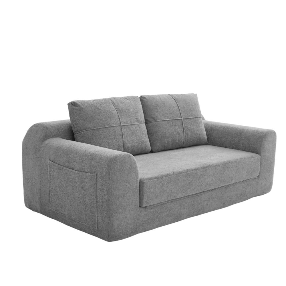 wohnli-moebel-suche-M26189026 Wohnli Möbelsuche - Schlafsofa klappbar aus Stoff dunkelgrau mit Kissen 179x95x79 cm