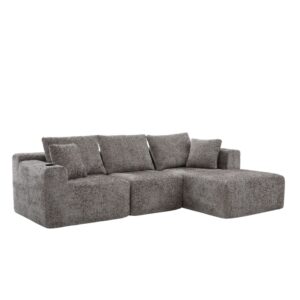 Wohnli Möbelsuche - Modulares Sofa aus Chenille dunkelgrau 261x165x80