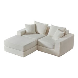 wohnli-moebel-suche-M26189029 Wohnli Möbelsuche - Modulares Sofa aus Cord mit Armlehnen weiß