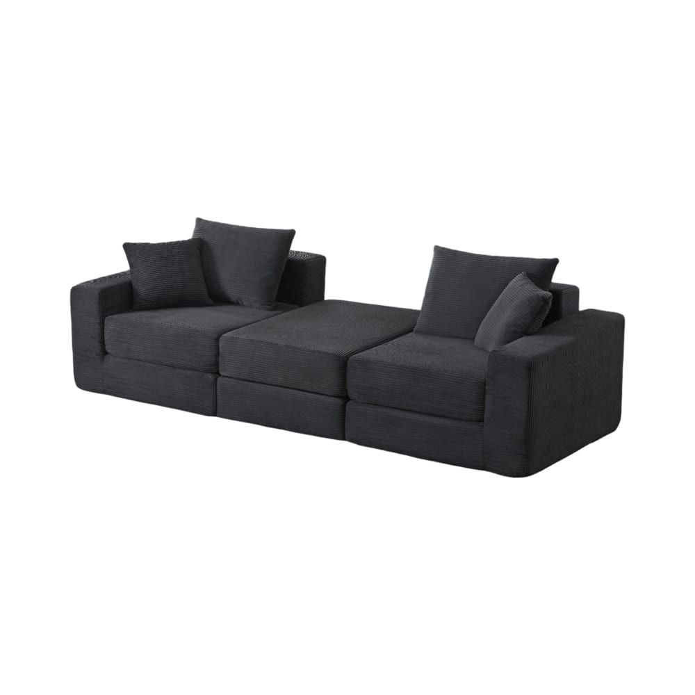 Wohnli Möbelsuche - Modulares Sofa aus Cord dunkelgrau 259