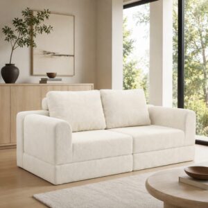 Schlafsessel aus Flanellstoff beige 160x80x78 cm 160x78x80cm Stoff Beige Hauss Spole Sofas und Sessel Sessel, Poufs und Fußbänke Sessel