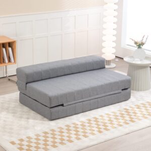 wohnli-moebel-suche-M26189125-1 Bodensofa 2-Sitzer aus Polyester grau klappbar 138x50x80cm PES - Polyester Grau Hauss Spole Sofas und Sessel Sessel, Poufs und Fußbänke Sessel