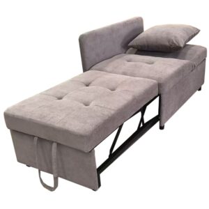wohnli-moebel-suche-M26189127 Wohnli Möbelsuche - Schlafsofa aus Leinenstoff grau mit Kissen 177x68x65 cm