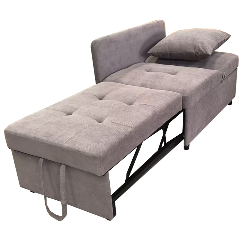 wohnli-moebel-suche-M26189127 Wohnli Möbelsuche - Schlafsofa aus Leinenstoff grau mit Kissen 177x68x65 cm